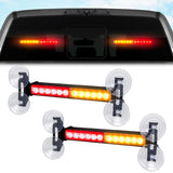 Interior Rear Window 2-PC LED Strobe/Flashing Light Bars - Suction Cup Installation A/C Adapter Plug & Play with 20 Lighting Function - Multiple Colors