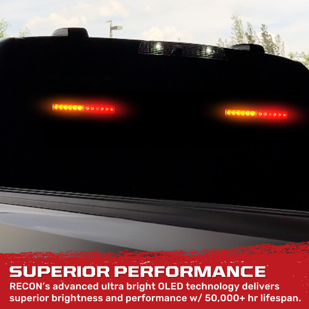 Interior Rear Window 2-PC LED Strobe/Flashing Light Bars - Suction Cup Installation A/C Adapter Plug & Play with 20 Lighting Function - Multiple Colors