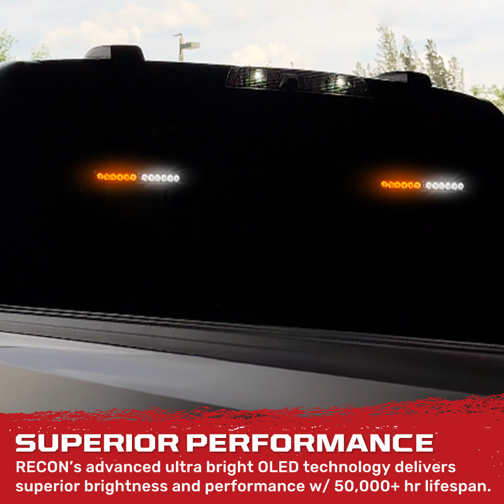 Interior Rear Window 2-PC LED Strobe/Flashing Light Bars - Suction Cup Installation A/C Adapter Plug & Play with 20 Lighting Function - Multiple Colors