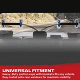 Interior Rear Window 2-PC LED Strobe/Flashing Light Bars - Suction Cup Installation A/C Adapter Plug & Play with 20 Lighting Function - Multiple Colors