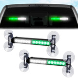 Interior Rear Window 2-PC LED Strobe/Flashing Light Bars - Suction Cup Installation A/C Adapter Plug & Play with 20 Lighting Function - Multiple Colors