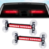 Interior Rear Window 2-PC LED Strobe/Flashing Light Bars - Suction Cup Installation A/C Adapter Plug & Play with 20 Lighting Function - Multiple Colors