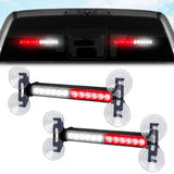 Interior Rear Window 2-PC LED Strobe/Flashing Light Bars - Suction Cup Installation A/C Adapter Plug & Play with 20 Lighting Function - Multiple Colors