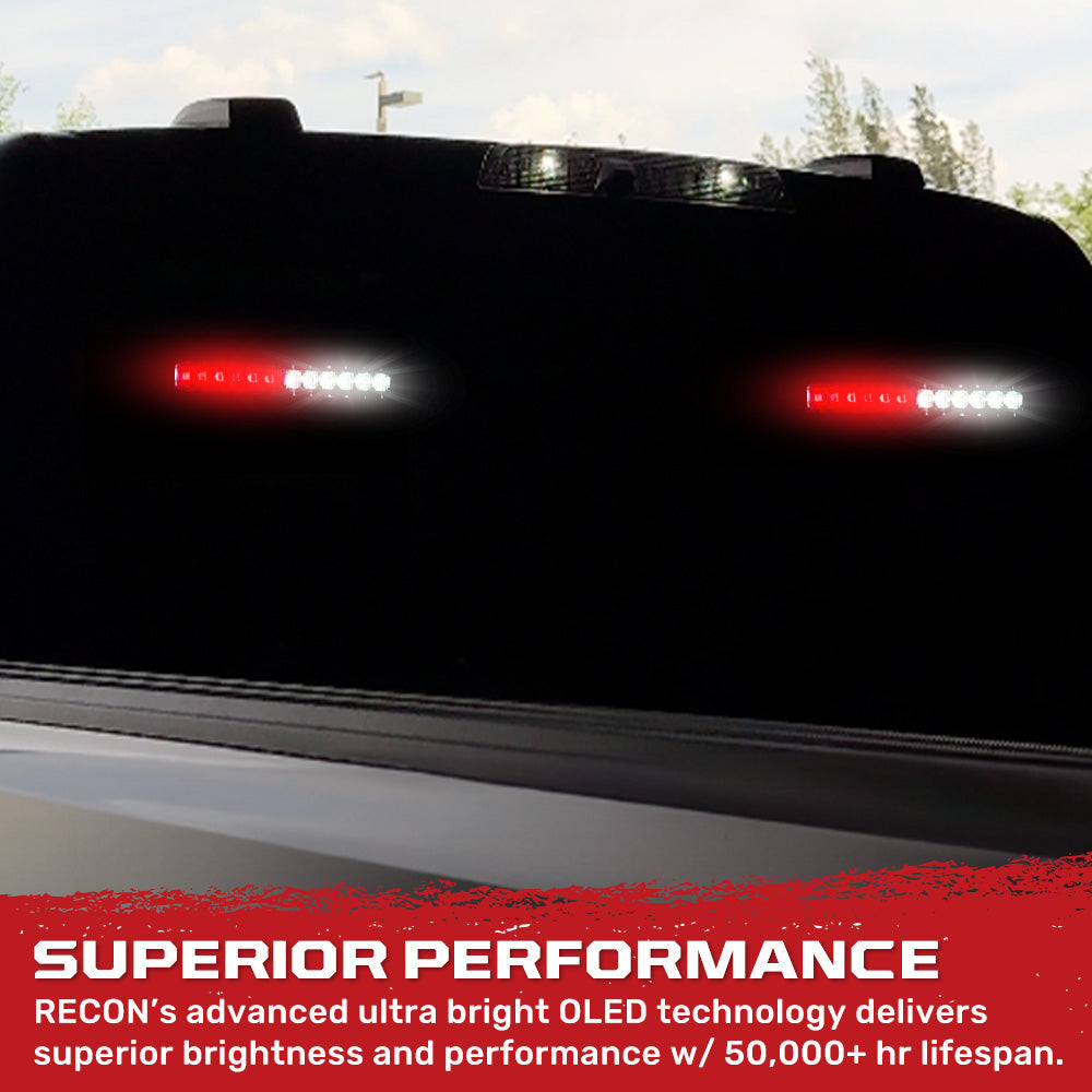 Interior Rear Window 2-PC LED Strobe/Flashing Light Bars - Suction Cup Installation A/C Adapter Plug & Play with 20 Lighting Function - Multiple Colors