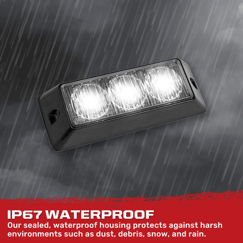 Universal 3-Watt 12 Function 3 LED Emergency Flashing Strobe Light - Multiple Colors
