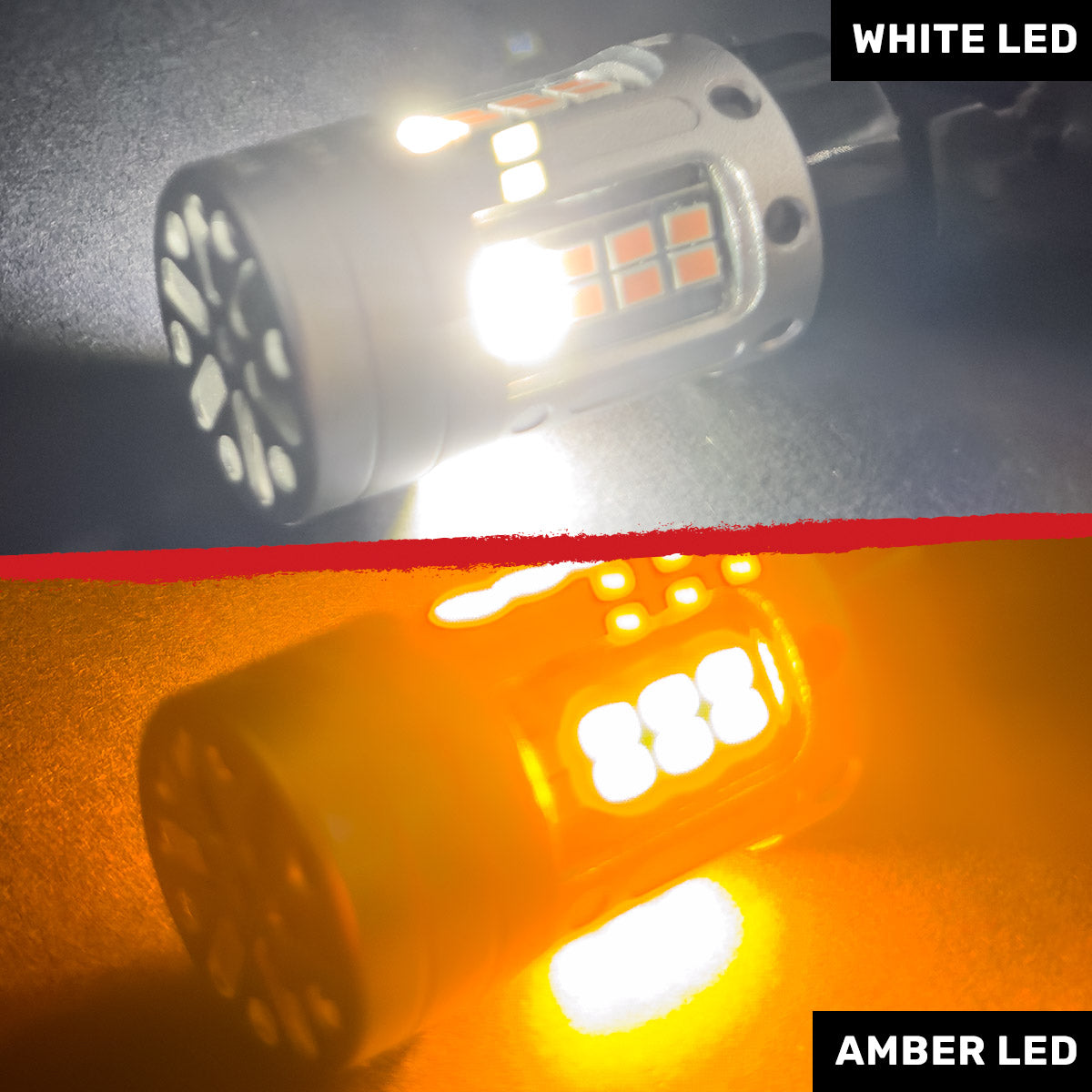 3157 LED Ultra High-Power Turn Signal Bulbs CAN Bus Compatible Eliminates Hyper Flash - Multiple Colors