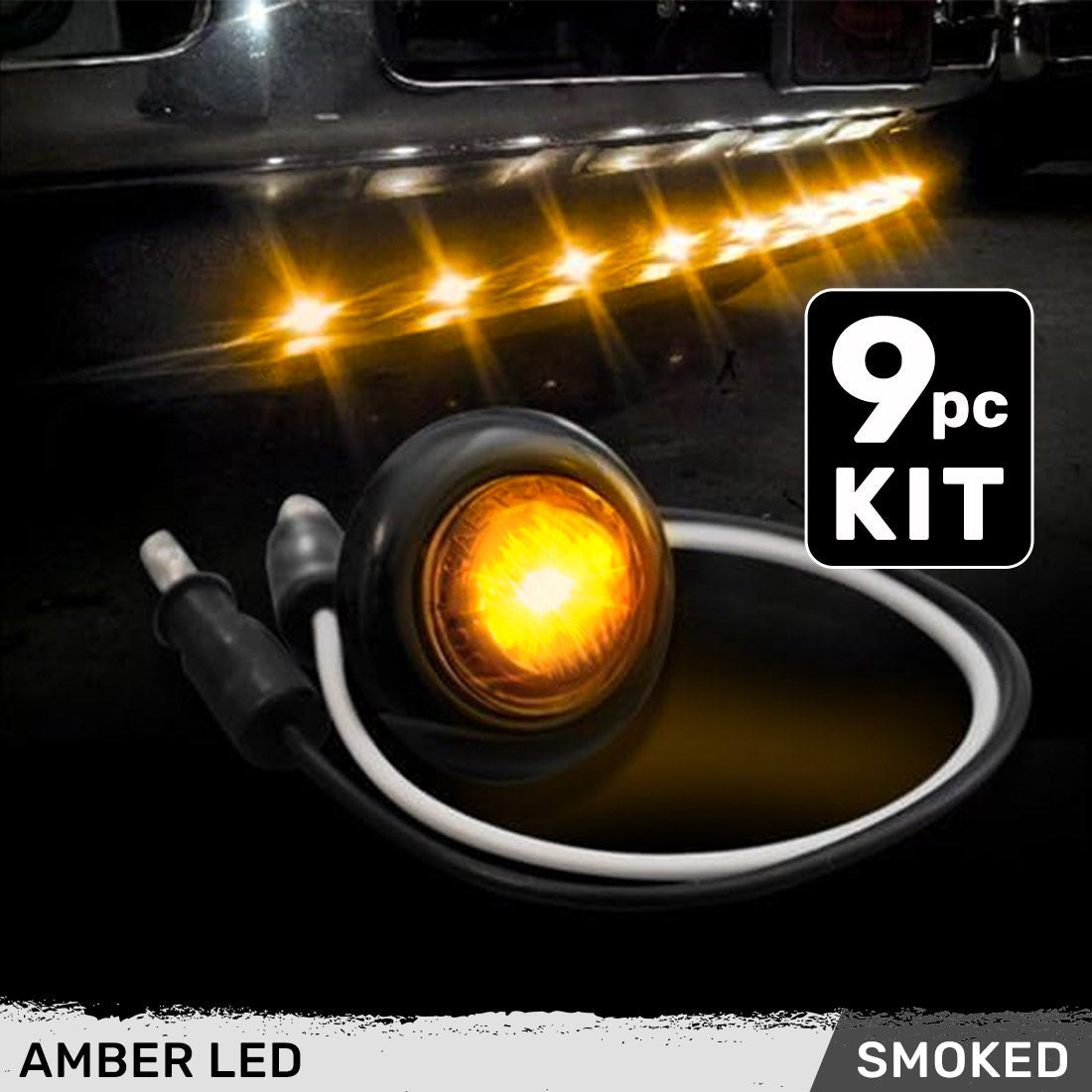 Universal 9-Pc Front Lower Air Dam Ultra Bright LED Light Kit - Multiple Options
