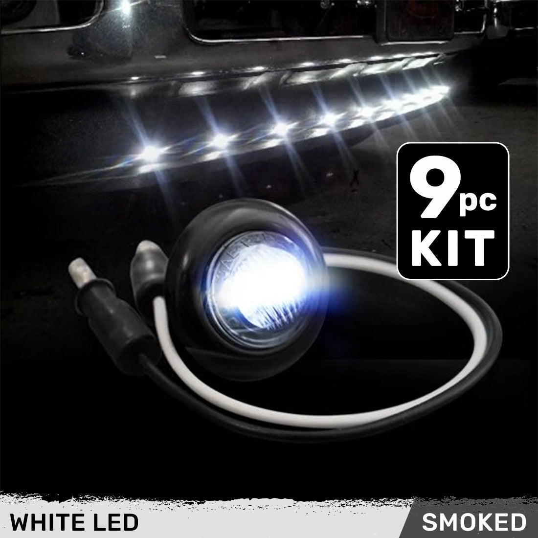 Universal 9-Pc Front Lower Air Dam Ultra Bright LED Light Kit - Multiple Options