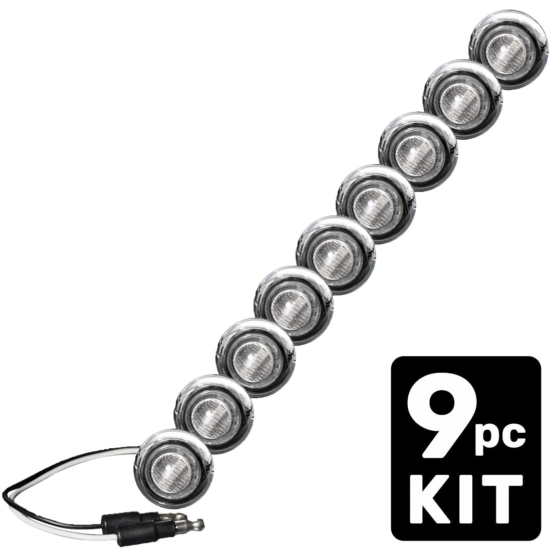 Universal 9-Pc Front Lower Air Dam Ultra Bright LED Light Kit - Multiple Options