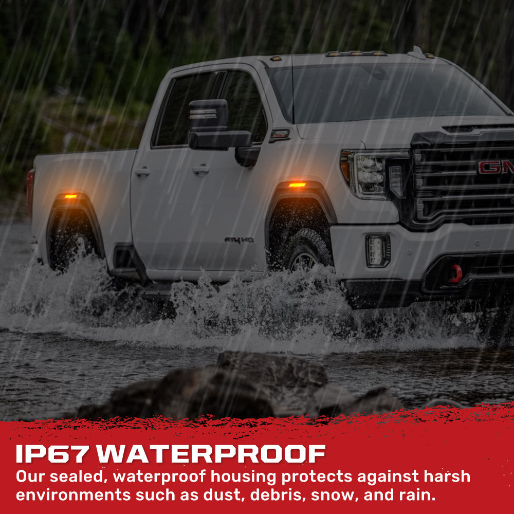 GMC 20-26 Sierra HD 2500/3500 (4th Gen) Fender Lenses (4-Piece Set) Ultra Bright LED Lights - Multiple Options