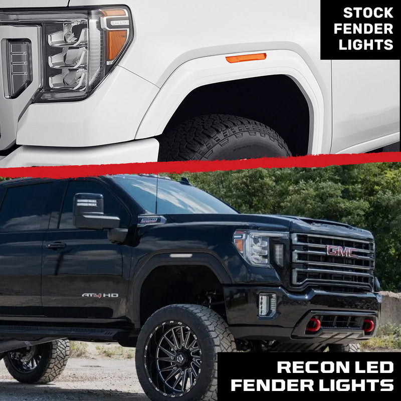 GMC 20-25 Sierra HD 2500/3500 (4th Gen) Fender Lenses (4-Piece Set) Ultra Bright LED Lights - Multiple Options
