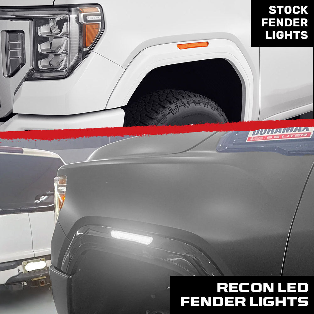 GMC 20-26 Sierra HD 2500/3500 (4th Gen) Fender Lenses (4-Piece Set) Ultra Bright LED Lights - Multiple Options