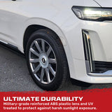Cadillac 21-24 Escalade & GMC 21-24 Yukon/Yukon XL/Yukon Denali (5th Gen) & 21-24 Chevy Tahoe/Suburban (5th GEN) LED Front Fender Lens White or Amber LEDs - Smoked or Clear Lens