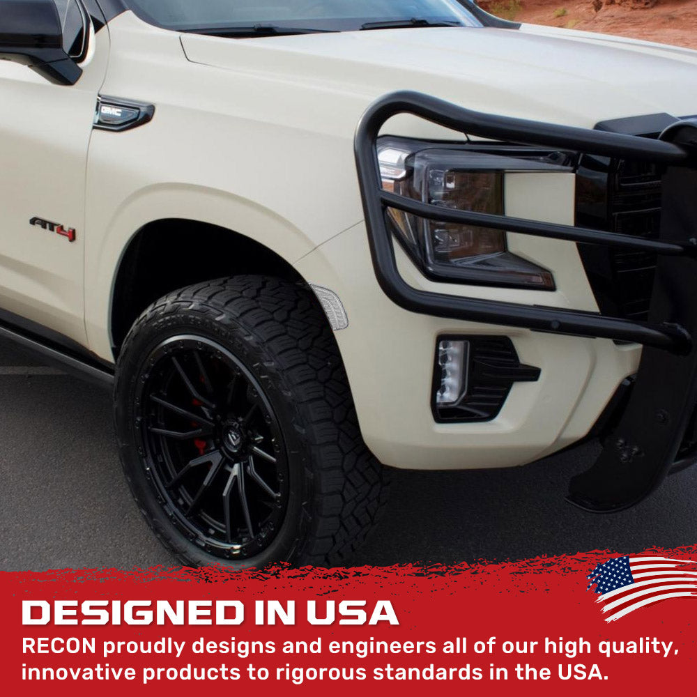 Cadillac 21-24 Escalade & GMC 21-24 Yukon/Yukon XL/Yukon Denali (5th Gen) & 21-24 Chevy Tahoe/Suburban (5th GEN) LED Front Fender Lens White or Amber LEDs - Smoked or Clear Lens