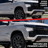 Cadillac 21-24 Escalade & GMC 21-24 Yukon/Yukon XL/Yukon Denali (5th Gen) & 21-24 Chevy Tahoe/Suburban (5th GEN) LED Front Fender Lens White or Amber LEDs - Smoked or Clear Lens