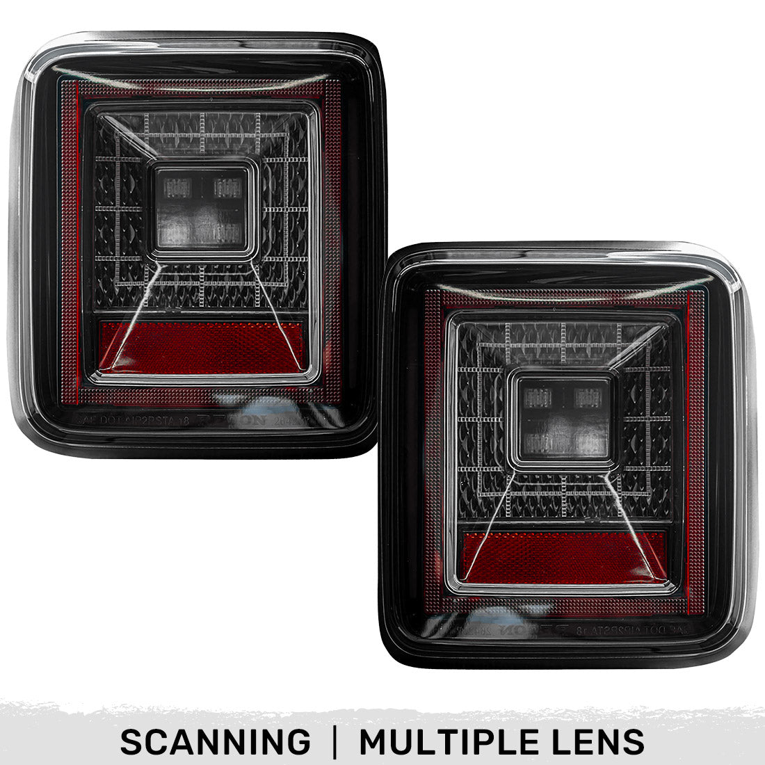 Jeep Wrangler JL 18-26 Ultra Bright Scanning OLED Tail Lights (Replaces Factory/OEM Halogen) - Multiple Lens