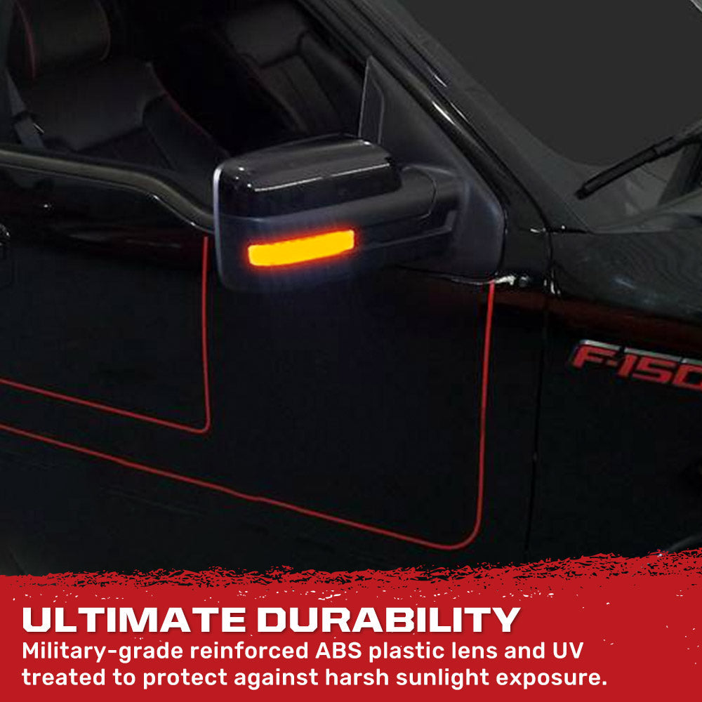 Ford F150 & Raptor 09-14 Side Mirror Lenses Ultra Bright LED Turn Signal Lights - Multiple Options