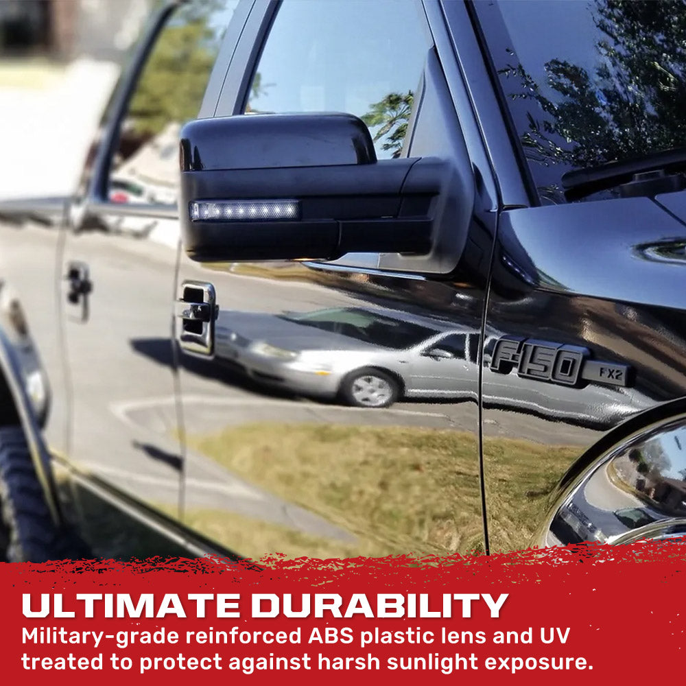Ford F150 & Raptor 09-14 Side Mirror Lenses Ultra Bright LED Turn Signal Lights - Multiple Options