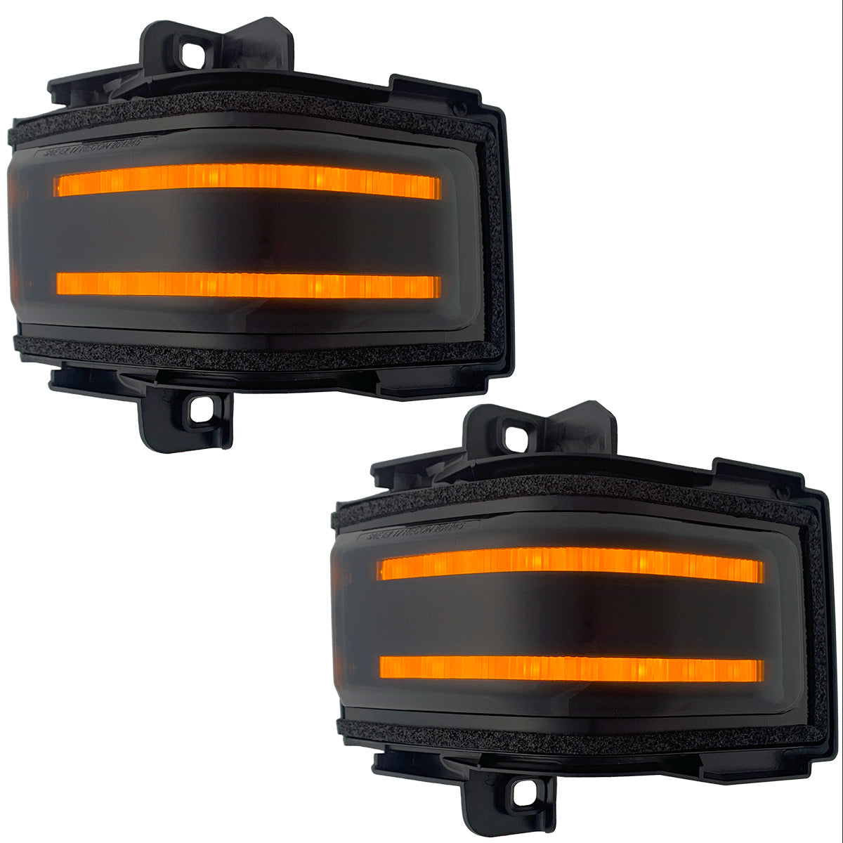 Ford 17-25 Super Duty Amber DRL LED Side Mirror Lenses - Smoked Lens