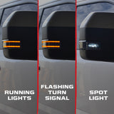 Ford 17-25 Super Duty Amber DRL LED Side Mirror Lenses - Smoked Lens