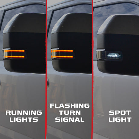 Ford 17-25 Super Duty Amber DRL LED Side Mirror Lenses - Smoked Lens