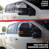 Ford 17-25 Super Duty Amber DRL LED Side Mirror Lenses - Smoked Lens