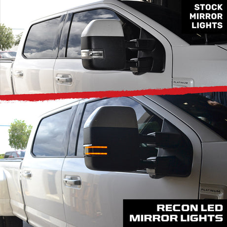Ford 17-25 Super Duty Amber DRL LED Side Mirror Lenses - Smoked Lens
