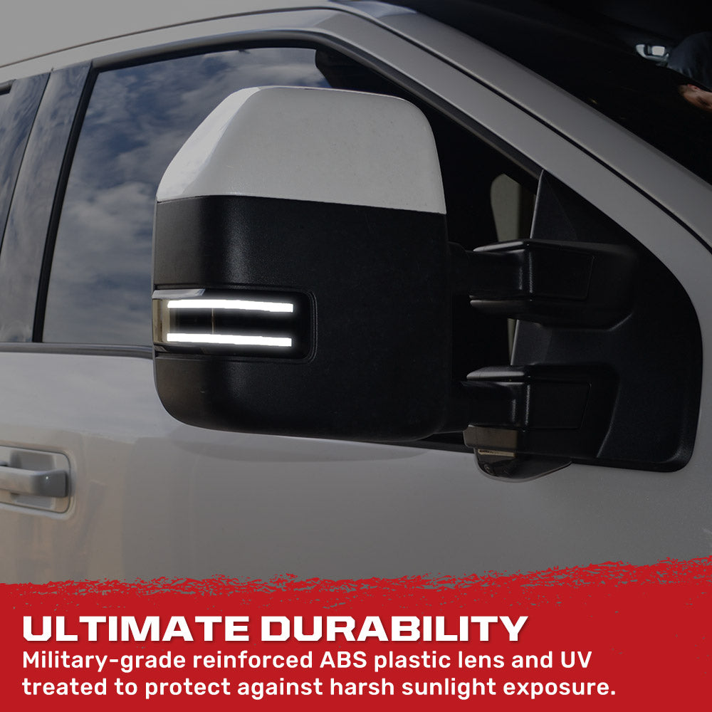 Ford 17-26 Super Duty White DRL LED Side Mirror Lenses - Multiple Lens