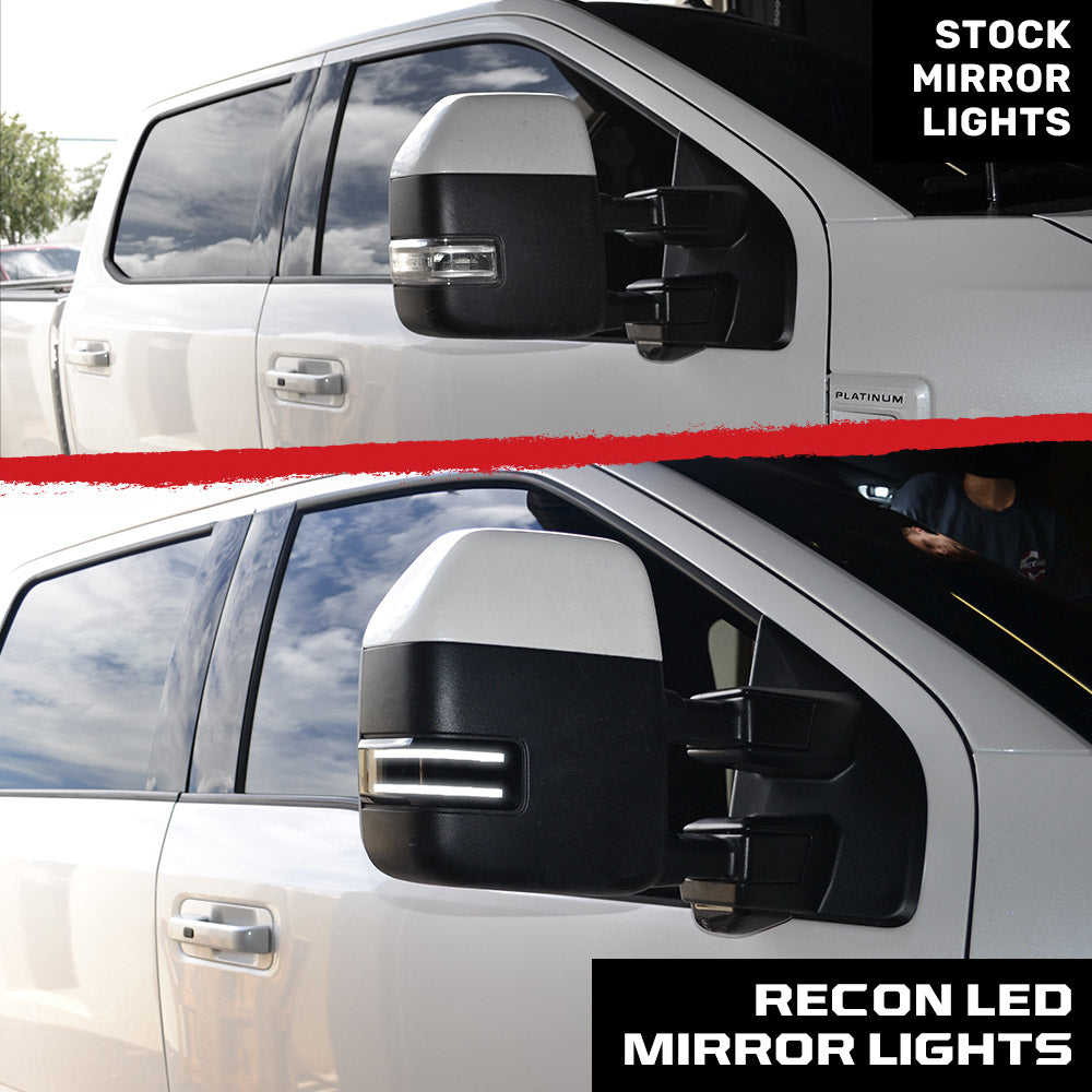 Ford 17-26 Super Duty White DRL LED Side Mirror Lenses - Multiple Lens