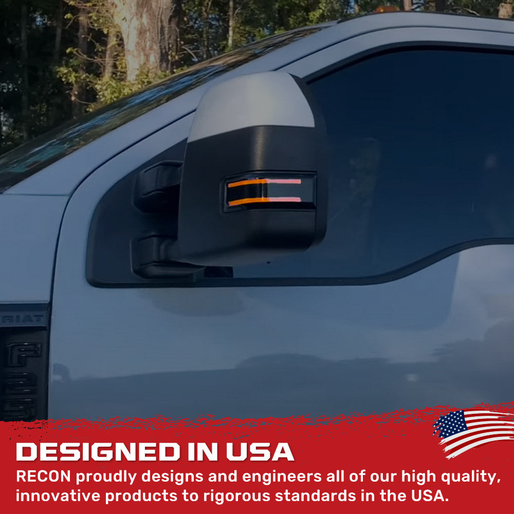 Ford 17-22 Super Duty Scanning LED Side Mirror Lenses - Smoked Lens