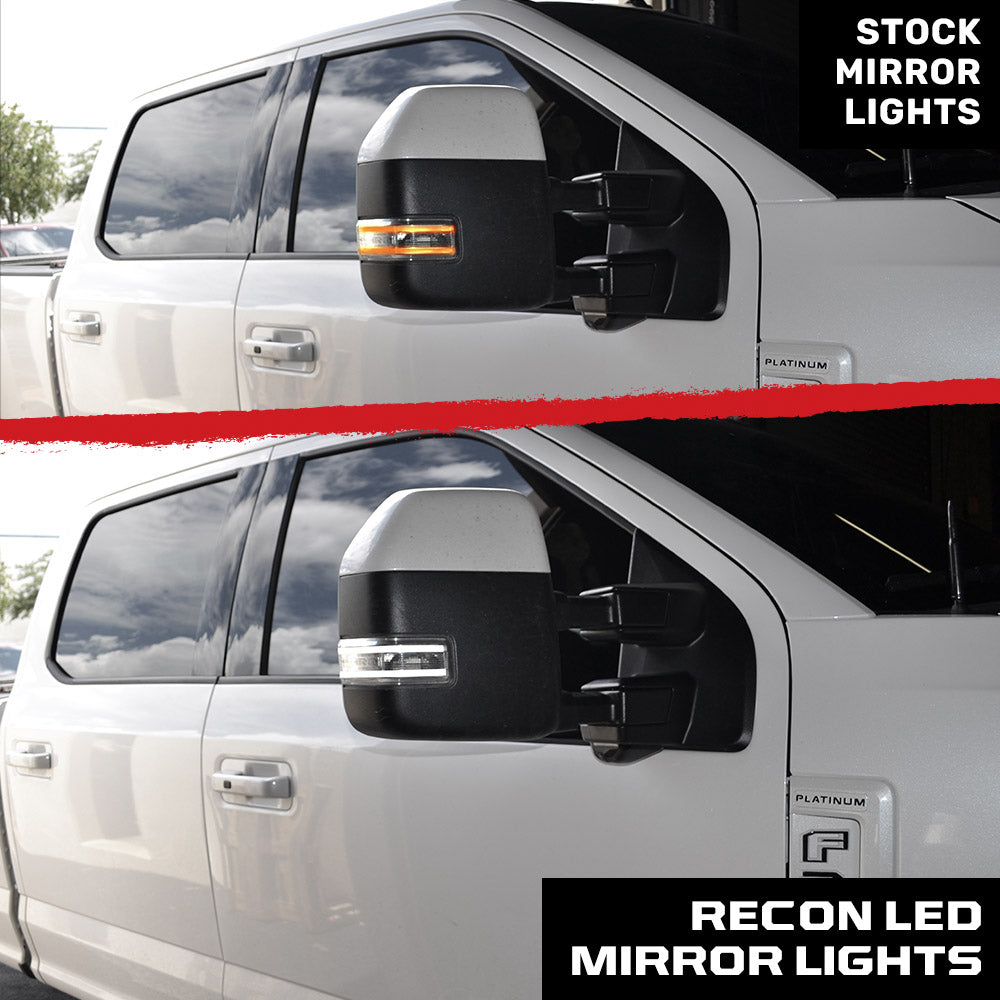 Ford 17-25 Super Duty White DRL LED Side Mirror Lenses - Multiple Lens