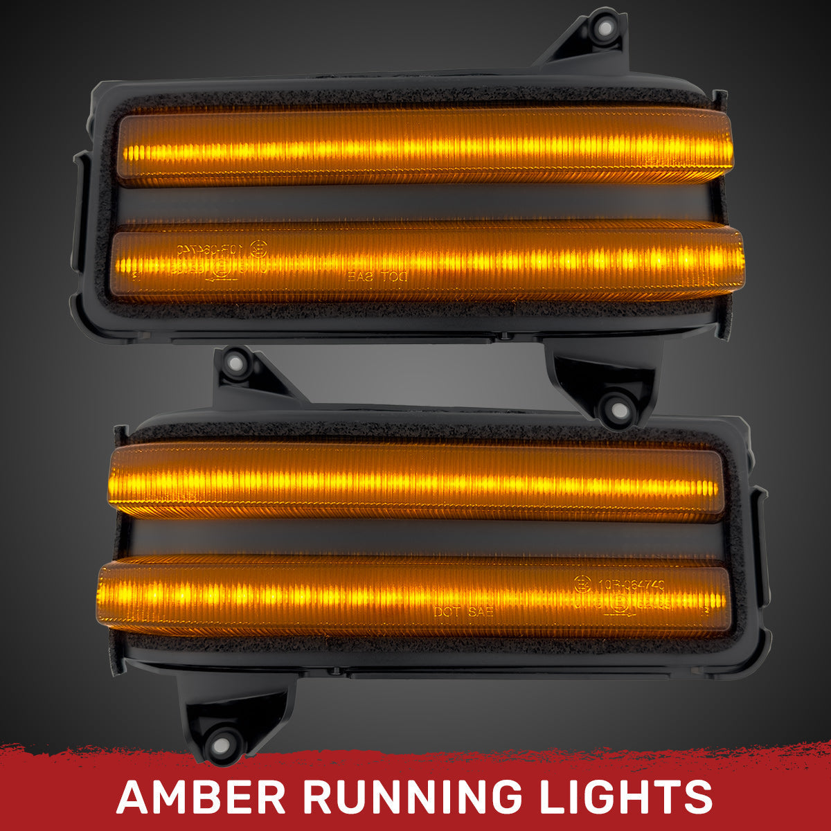 Chevy/GMC 20-26 Silverado & Sierra Side Mirror LED Lenses White or Amber DRL & Scanning Amber Turn Signals - Smoked Lens