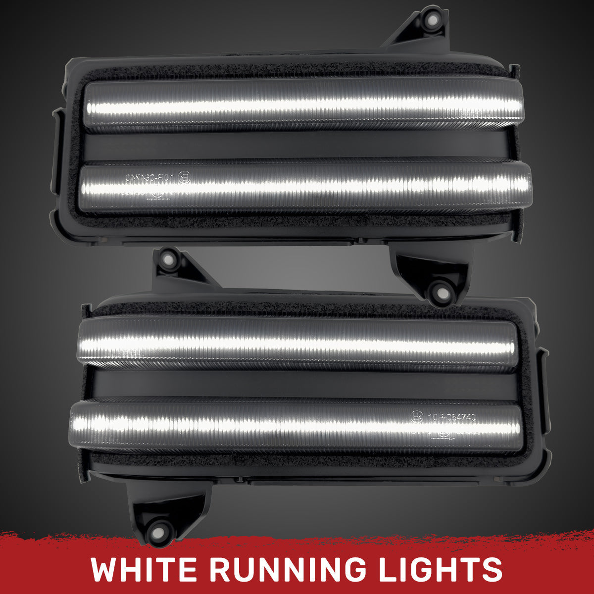 Chevy/GMC 20-26 Silverado & Sierra Side Mirror LED Lenses White or Amber DRL & Scanning Amber Turn Signals - Smoked Lens