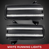 Chevy/GMC 20-26 Silverado & Sierra Side Mirror LED Lenses White or Amber DRL & Scanning Amber Turn Signals - Smoked Lens