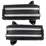 Chevy/GMC 20-26 Silverado & Sierra Side Mirror LED Lenses White or Amber DRL & Scanning Amber Turn Signals - Smoked Lens