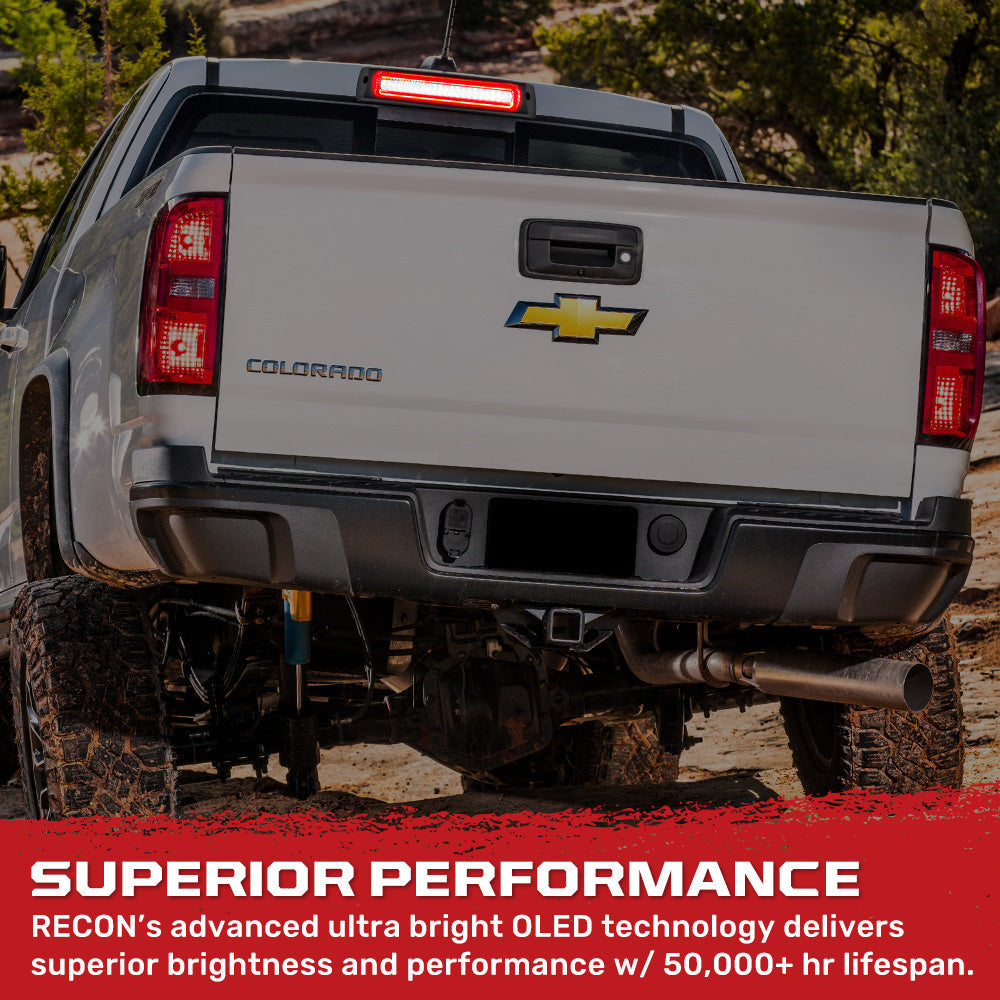GMC 15-22 Canyon & Chevrolet 15-22 Colorado Ultra High Power OLED 3rd Brake Light - Smoked Lens RECON GMC 15-22 Canyon & Chevrolet 15-22 Colorado Ultra High Power OLED 3rd Brake Light - Smoked Lens GMC 15-22 Canyon & Chevrolet 15-22 Colorado Ultra High Power OLED 3rd Brake Light - Smoked Lens GMC 15-22 Canyon & Chevrolet 15-22 Colorado Ultra High Power OLED 3rd Brake Light - Smoked Lens GMC 15-22 Canyon & Chevrolet 15-22 Colorado Ultra High Power OLED 3rd Brake Light - Smoked Lens