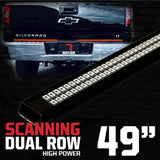 "Dual Row" Tailgate Bar High Power LED Red Scanning Turn Signals, Brake & White Reverse Lights - Multiple Sizes