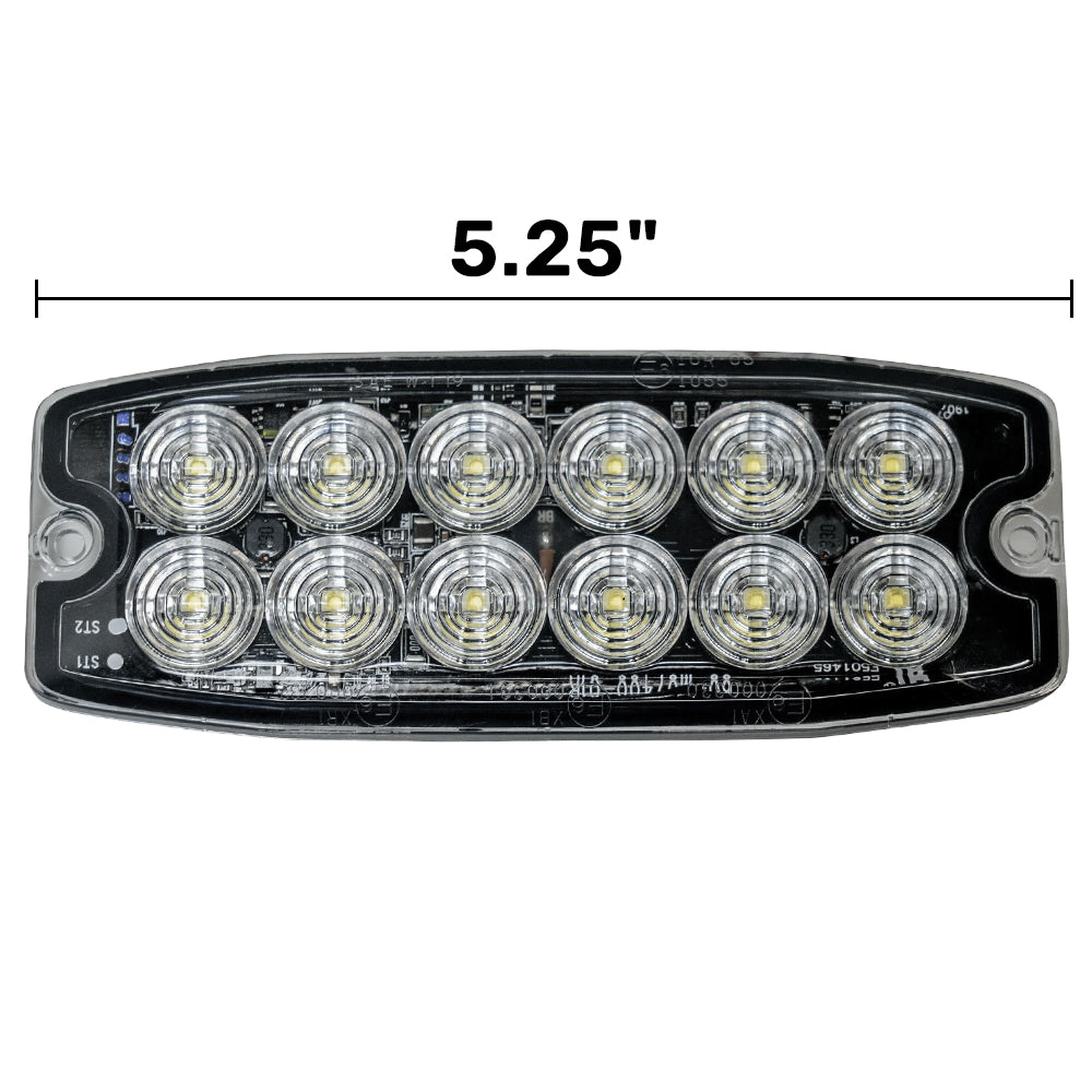Universal 12-LED 30 Function 5.25" Ultra-Thin 0.25" Emergency Flashing Strobe Light - Multiple Colors