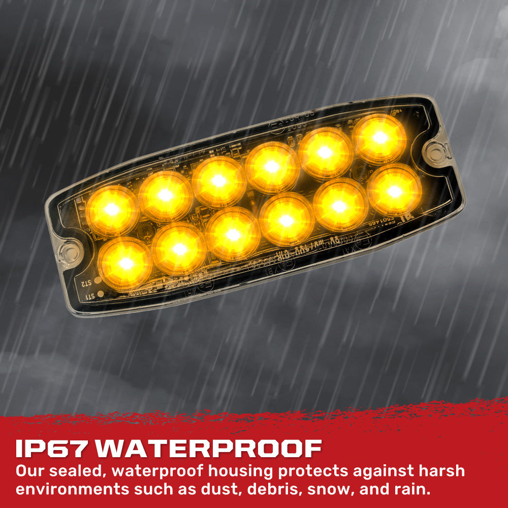 Universal 12-LED 30 Function 5.25" Ultra-Thin 0.25" Emergency Flashing Strobe Light - Multiple Colors