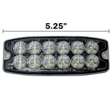 Universal 12-LED 30 Function 5.25" Ultra-Thin 0.25" Emergency Flashing Strobe Light - Multiple Colors
