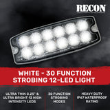Universal 12-LED 30 Function 5.25" Ultra-Thin 0.25" Emergency Flashing Strobe Light - Multiple Colors