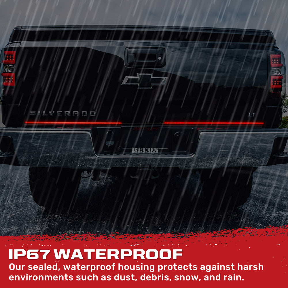 "Dual Row" Tailgate Bar High Power LED Red Scanning Turn Signals, Brake & White Reverse Lights - Multiple Sizes