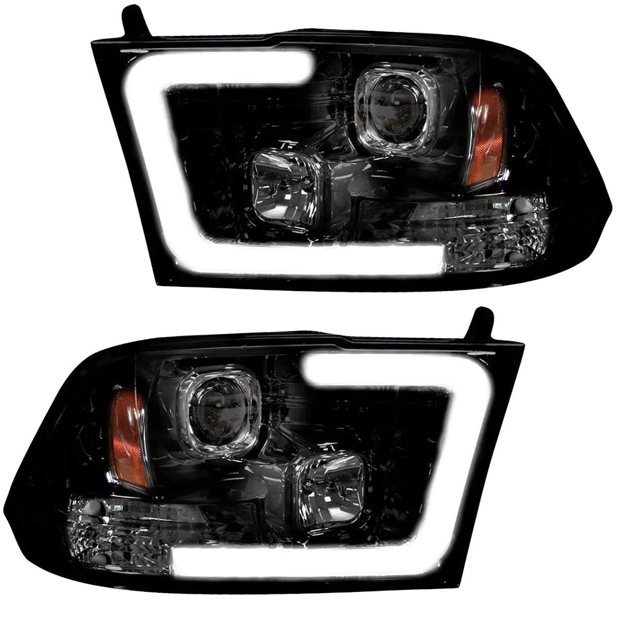 Dodge RAM 1500 09-23 Classic Body Projector Headlights OLED Halos & DRL - Multiple Styles