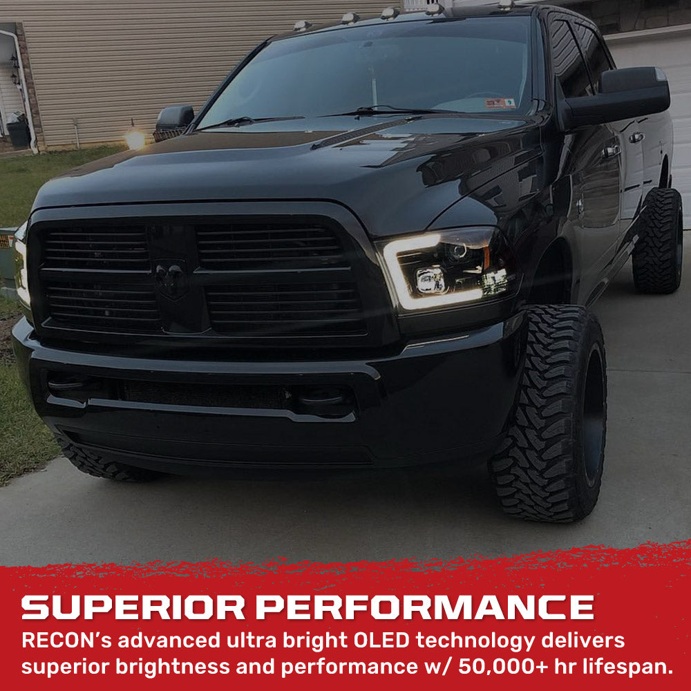 Dodge RAM 1500 09-23 Classic Body Projector Headlights OLED Halos & DRL - Multiple Styles