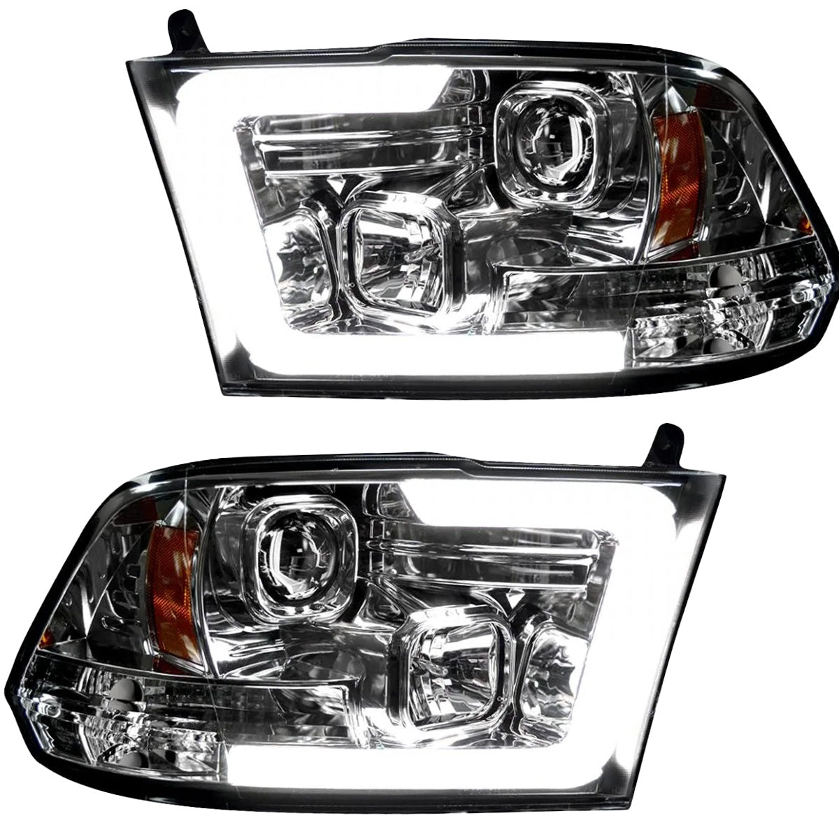 Dodge RAM 1500 09-23 Classic Body Projector Headlights OLED Halos & DRL - Multiple Styles