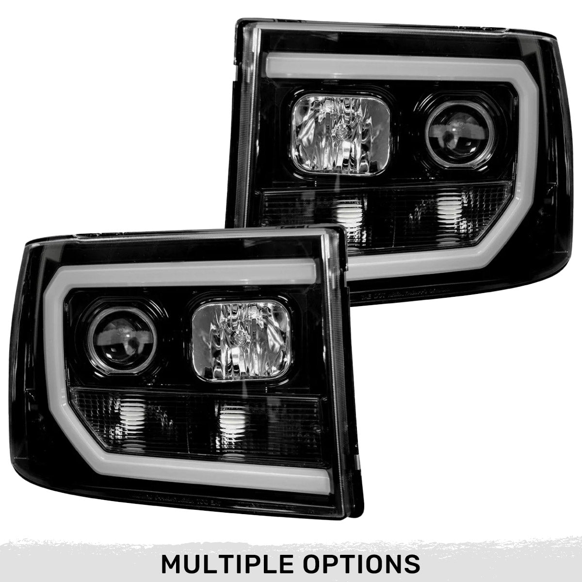 GMC Sierra 07-13 Projector Headlights OLED Halos & DRL - Multiple Styles