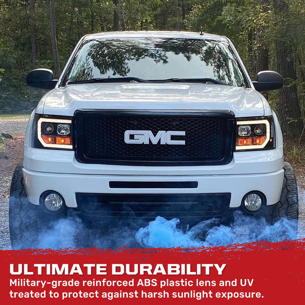 GMC Sierra 07-13 Projector Headlights OLED Halos & DRL - Multiple Styles
