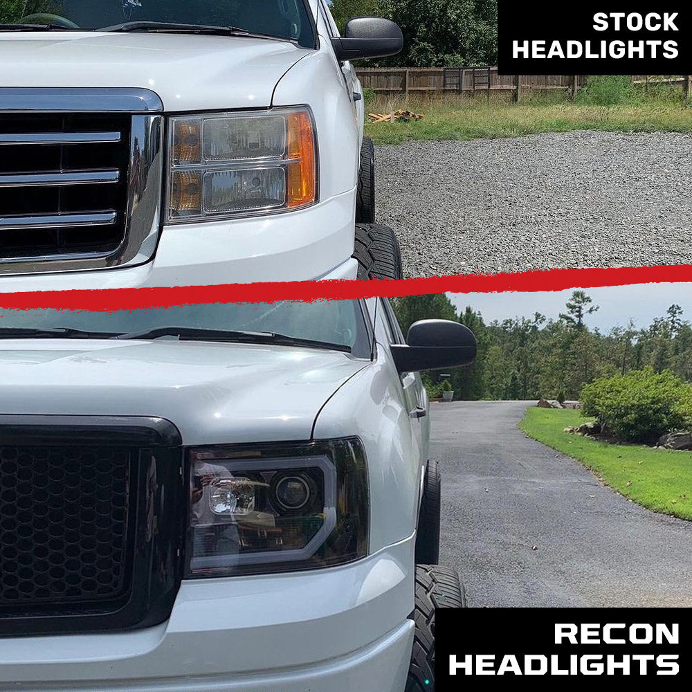 GMC Sierra 07-13 Projector Headlights OLED Halos & DRL - Multiple Styles