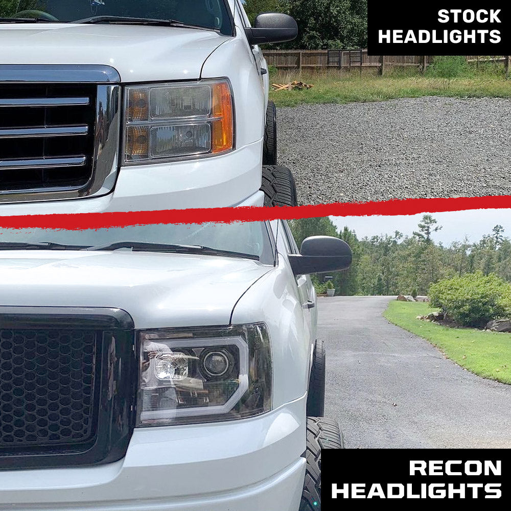 GMC Sierra 07-13 Projector Headlights OLED Halos & DRL - Multiple Styles