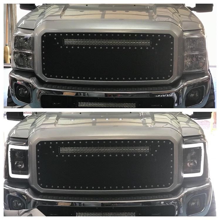 Ford Super Duty 11-16 Projector Headlights OLED Halos, DRL - Multiple Styles